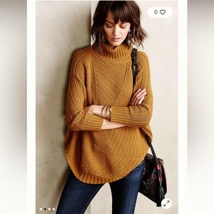 ANTHROPOLOGIE Angel of the North Harvest Moon Poncho Sweater